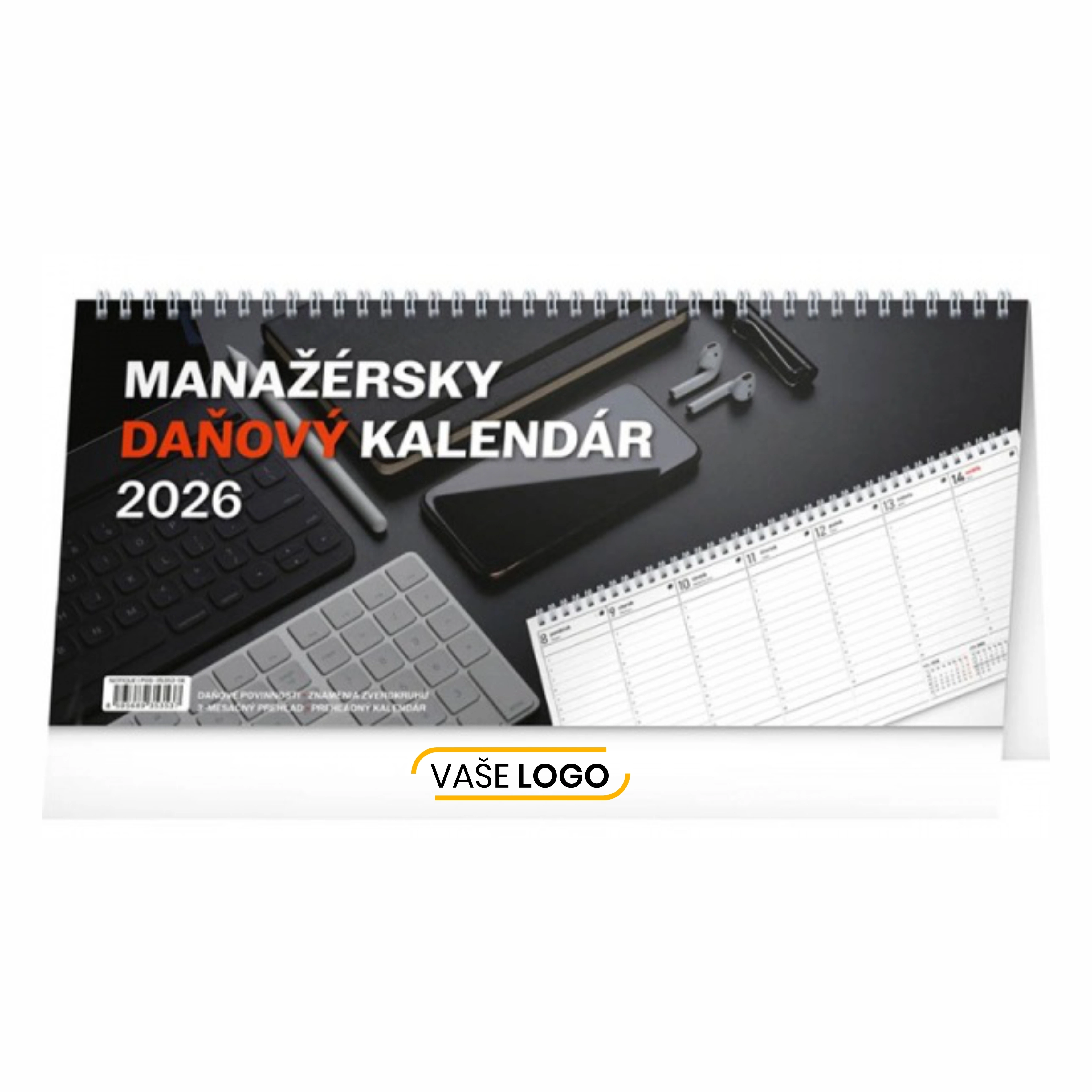 Reklamné stolové manažérske daňové kalendáre 2026 s potlačou