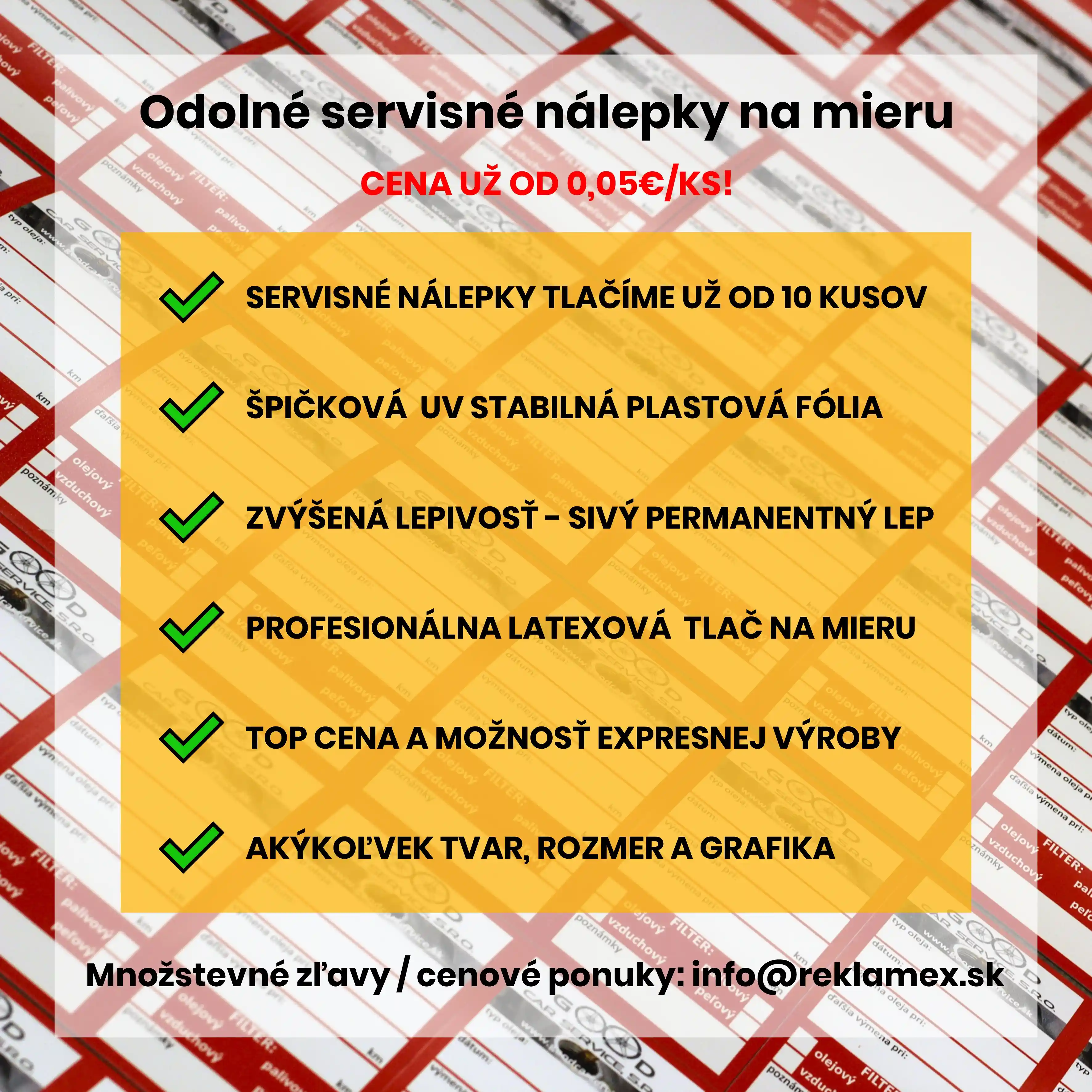 Servisné nálepky - servis klimatizácie