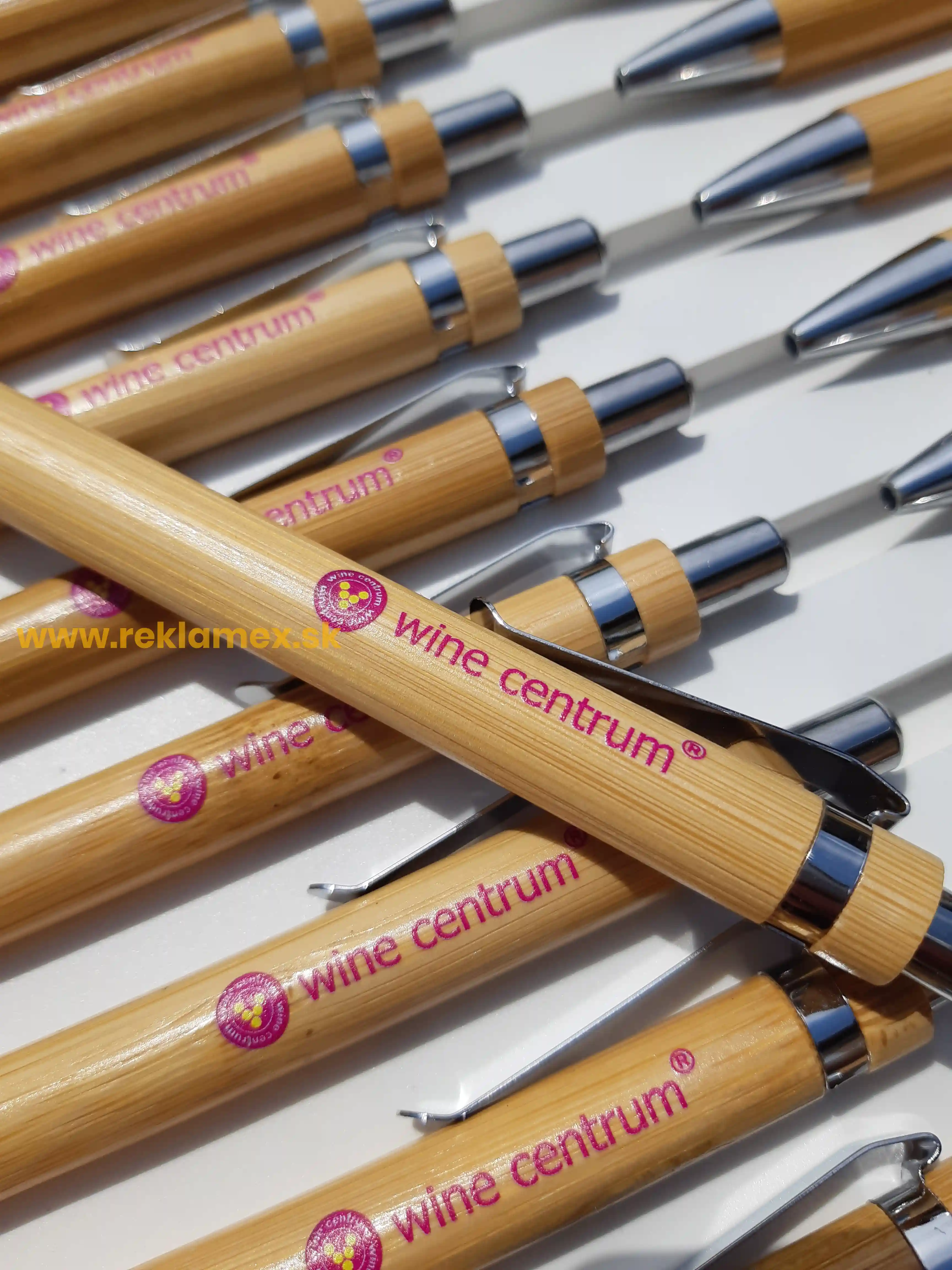 Bambusové reklamné perá s potlačou - Woder