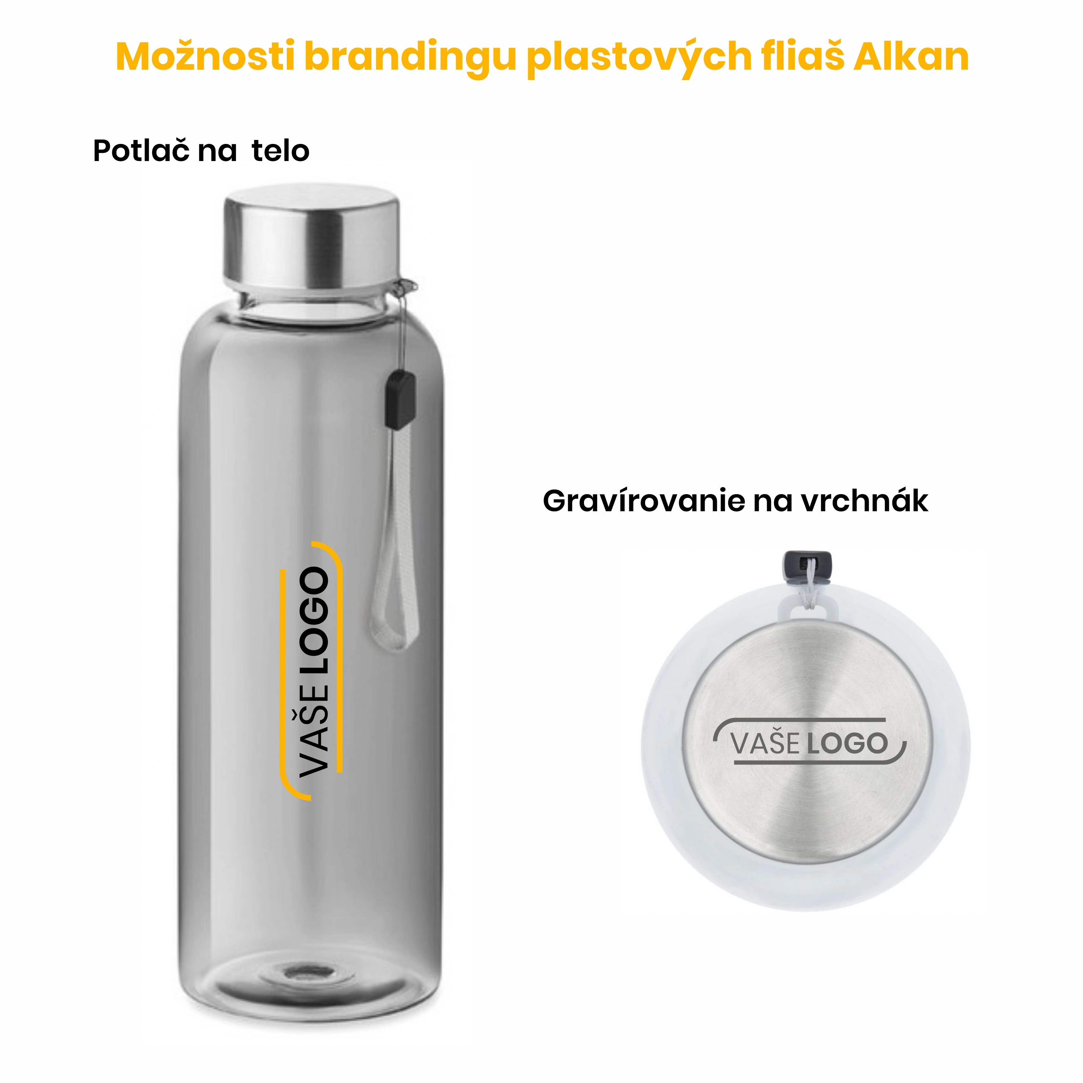 Reklamné plastové fľaše s potlačou - Alkan