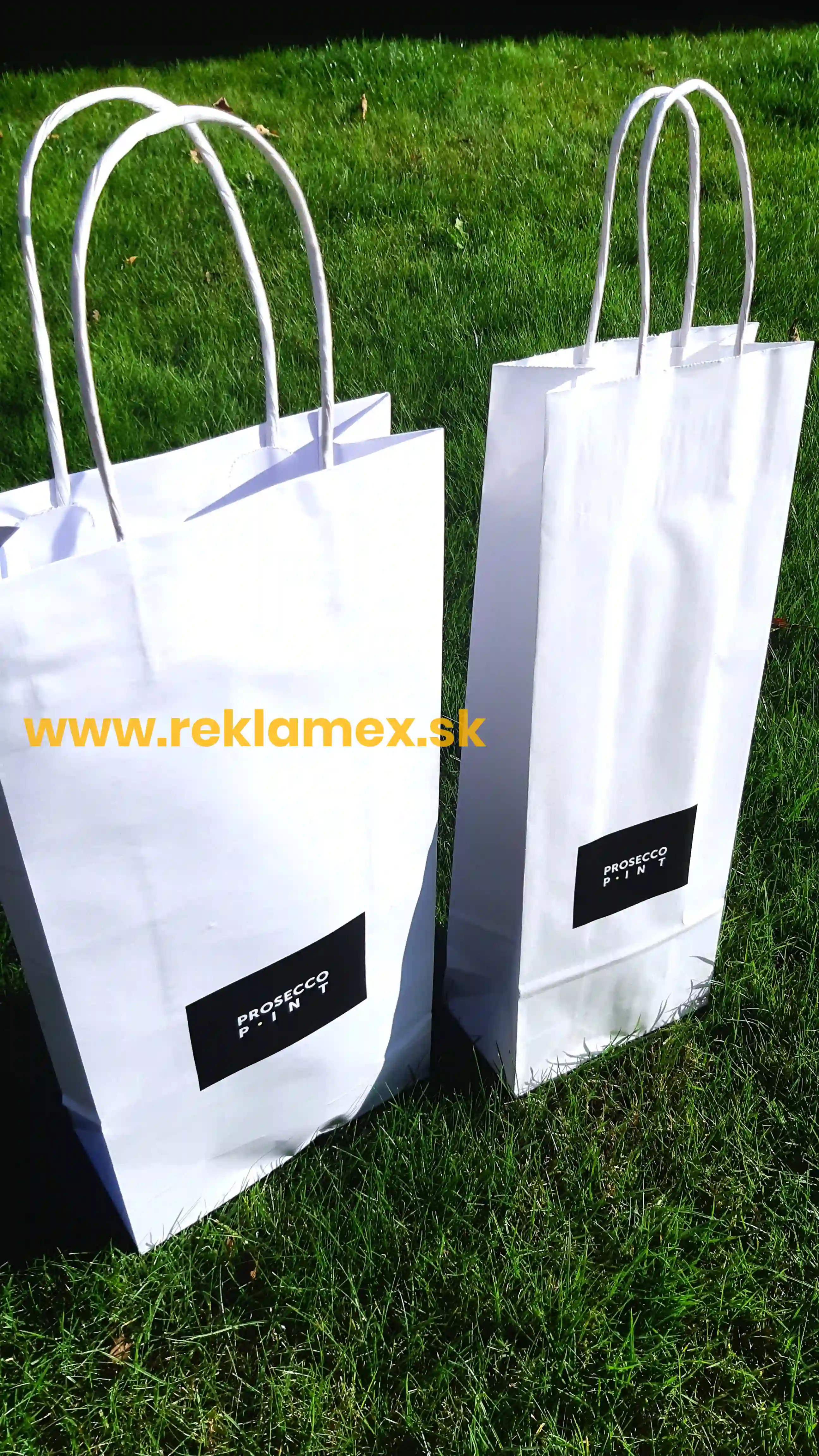 Reklamné papierové tašky s potlačou - 180x80x390 mm