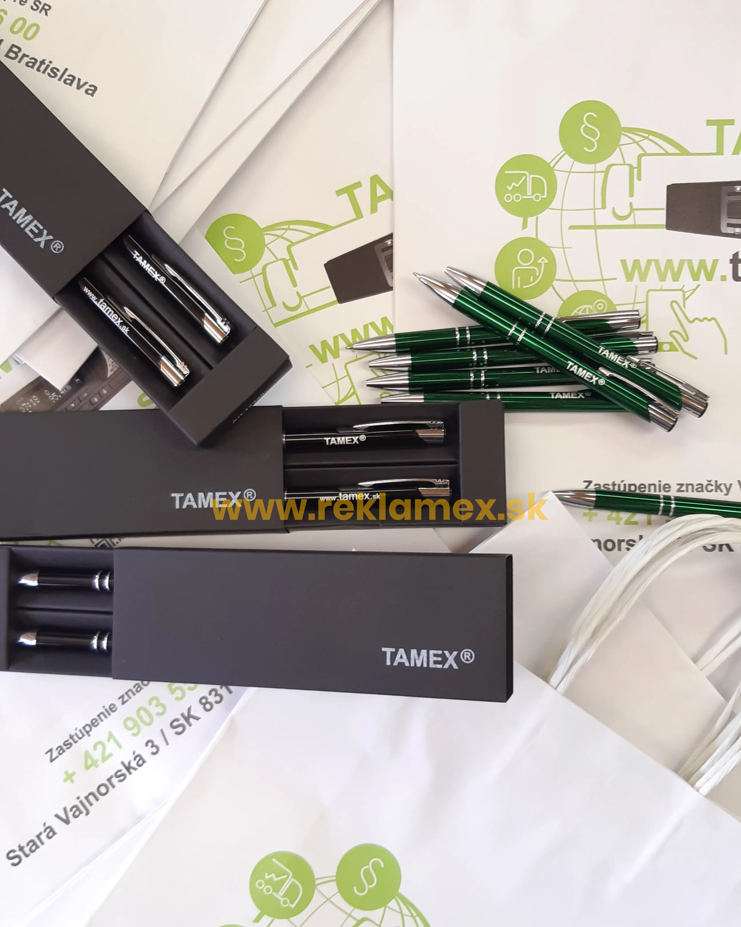 Reklamná sada na písanie v krabičke s potlačou