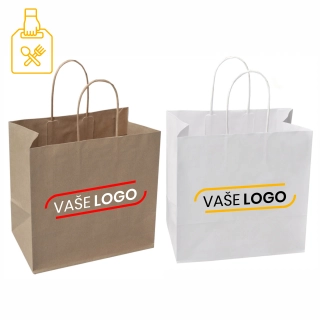 Reklamné papierové tašky na menu boxy s potlačou loga - takeaway