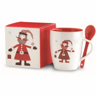 Vianočné hrnčeky v darčekovej krabičke s logom