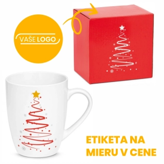 Vianočné hrnčeky v darčekovej krabičke s logom - Stromček