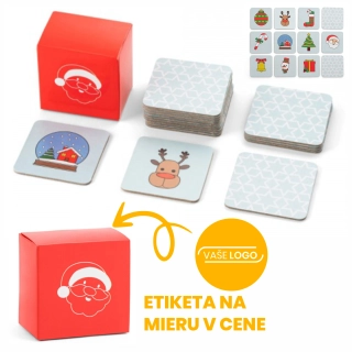 Vianočné pexeso v darčekovej krabičke s logom