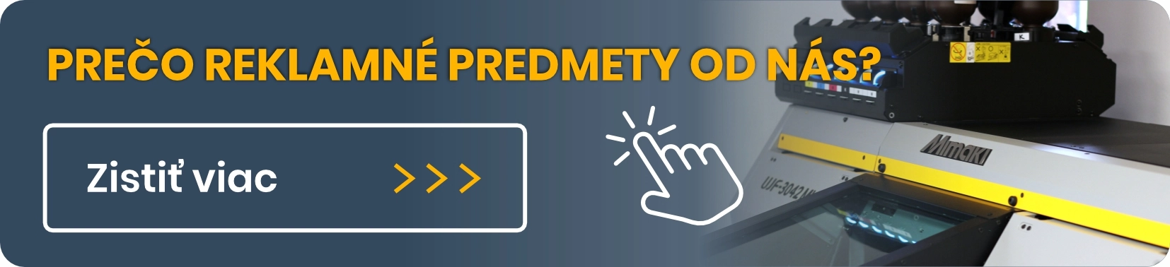 Fotografia UV potlače s textom - prečo objednať reklamné predmety od nás.